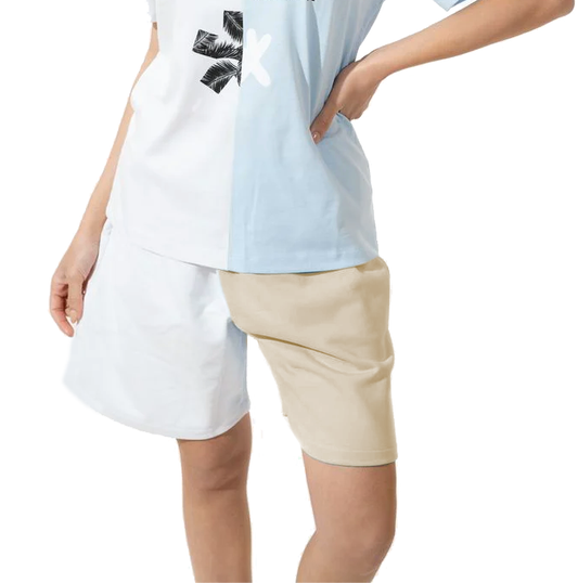 Chic Two-Tone Logo Shorts