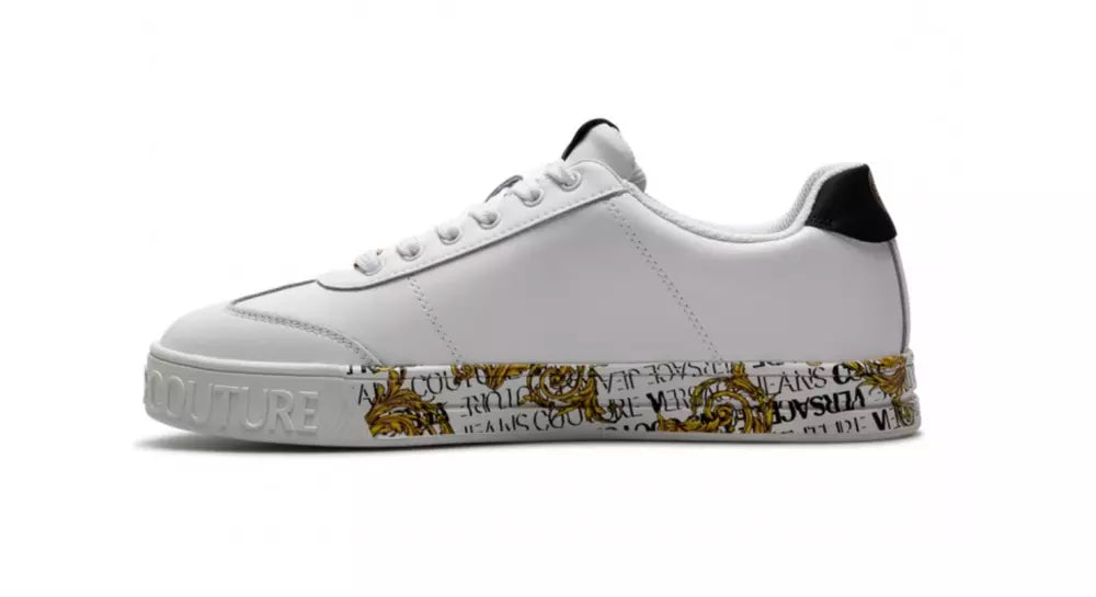 Elegant White Leather Sneakers with Exclusive Accents