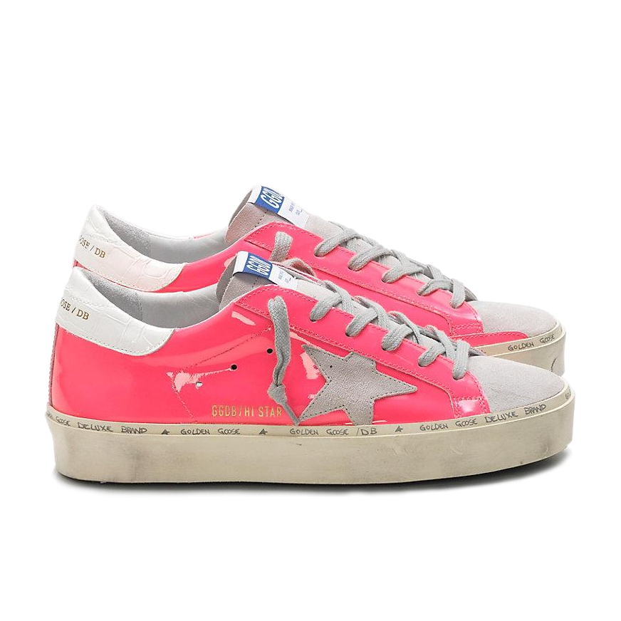 Elegant Pink Patent Calfskin Sneakers