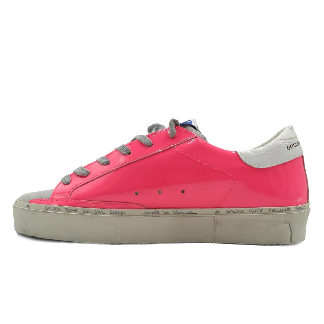 Elegant Pink Patent Calfskin Sneakers