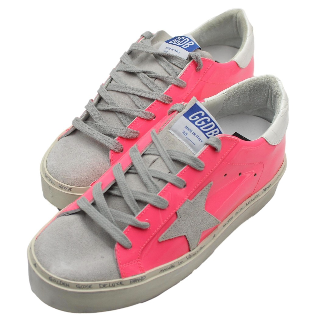 Elegant Pink Patent Calfskin Sneakers