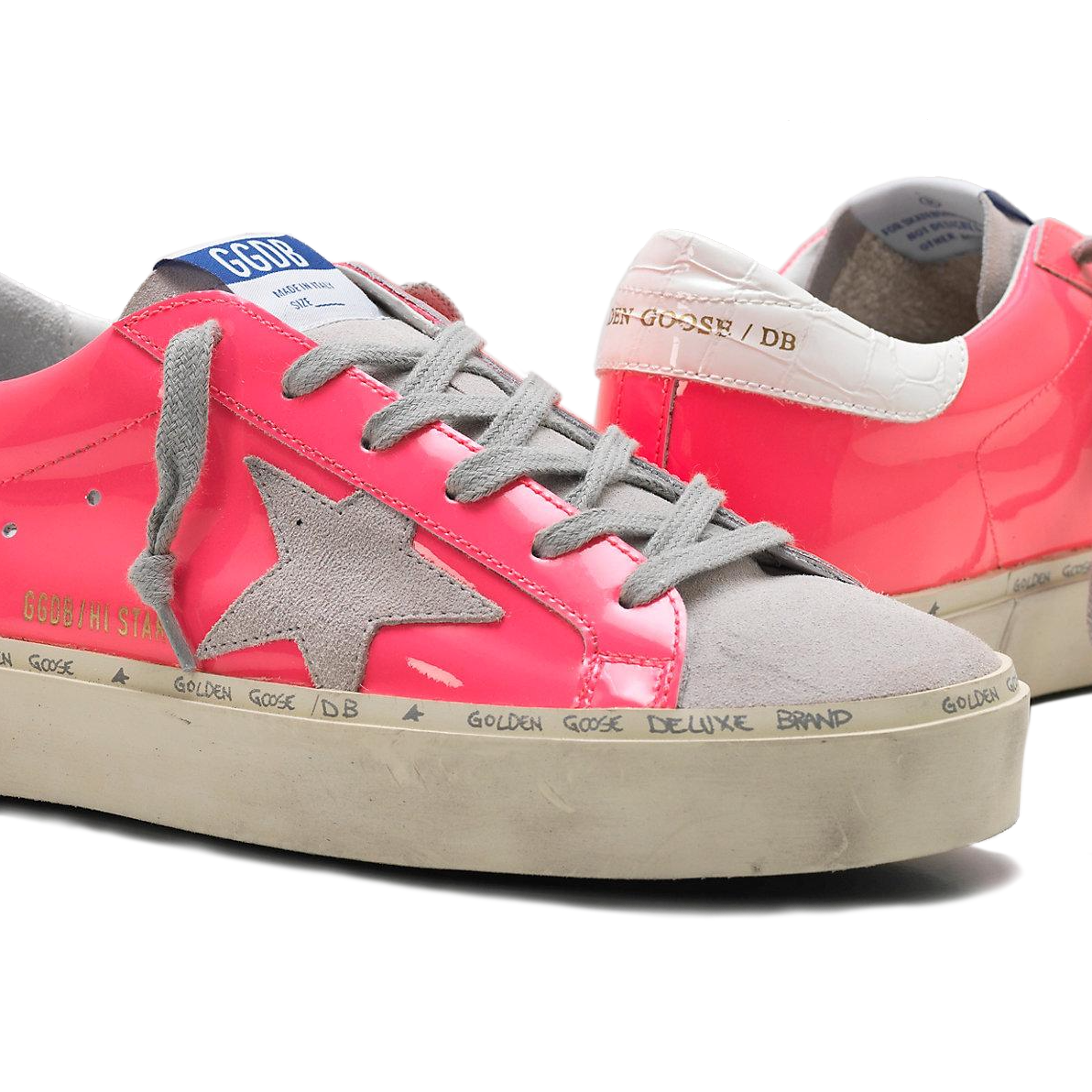 Elegant Pink Patent Calfskin Sneakers