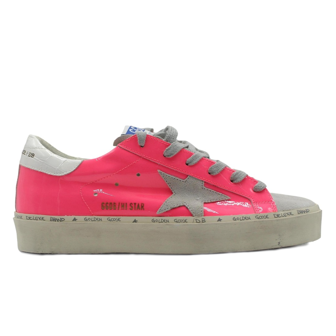 Elegant Pink Patent Calfskin Sneakers