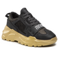 Black Leather Sneakers with Gold-Tone Details
