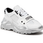 Elegant Leather Sneakers with Silver Sole