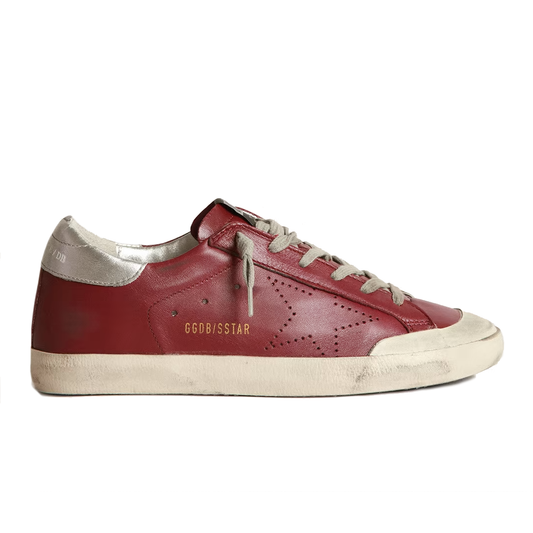 Radiant Red Calfskin Sneakers with Silver Accents