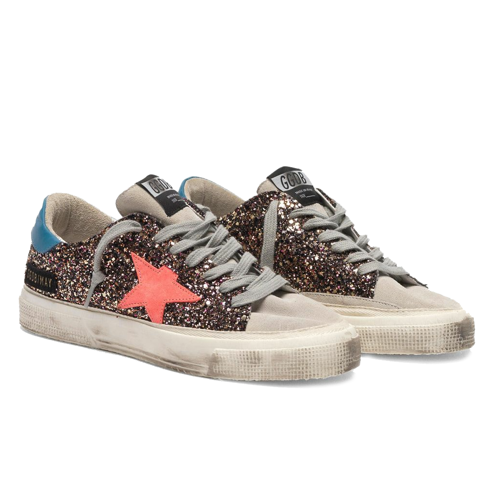 Multicolor Calfskin Glitter Sneakers