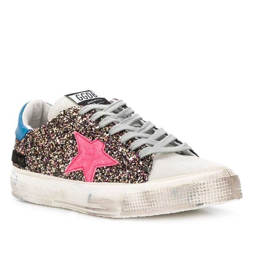 Multicolor Calfskin Glitter Sneakers