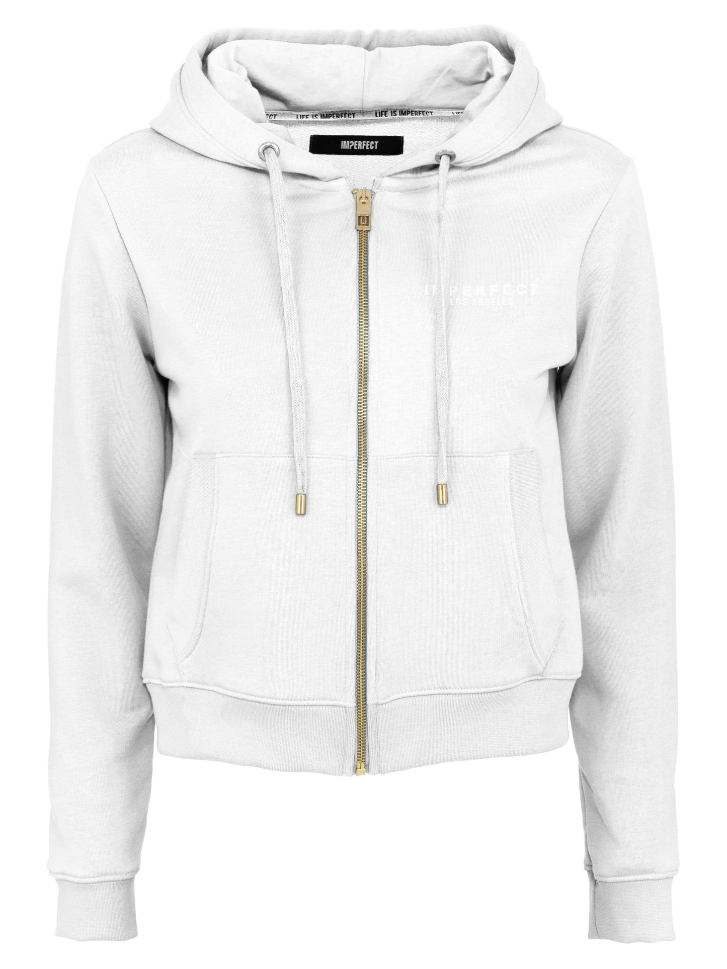 Elegant White Zip-Hoodie Sweatshirt