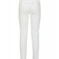 White High-Waisted Slim Denim Trousers