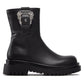 Elegant Black Ankle Boots with Baroque Buckle