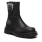 Elegant Black Ankle Boots with Baroque Buckle