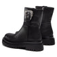 Elegant Black Ankle Boots with Baroque Buckle