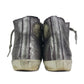 Chic Silver-Painted Purple High-Top Sneakers