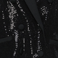 Elegant Sequined Black Tailored Jacket