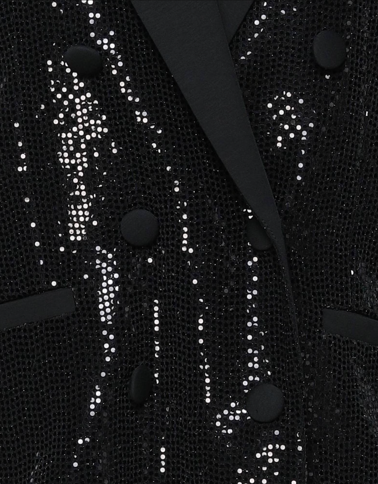 Elegant Sequined Black Tailored Jacket