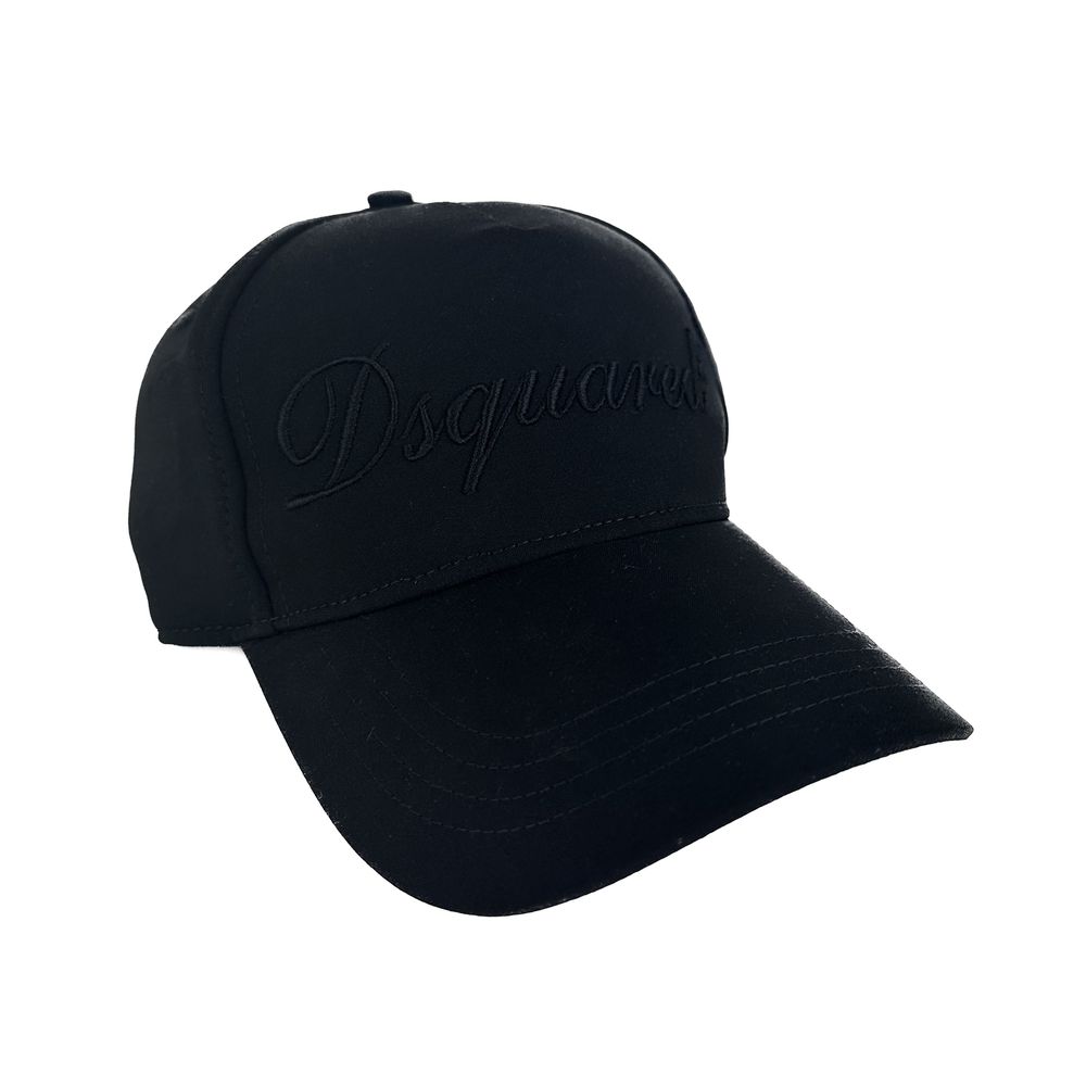 Elegant Black Visor Cap with Silk Blend