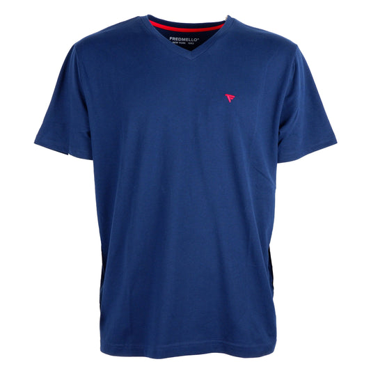 Classic V-Neck Embroidered Logo Tee