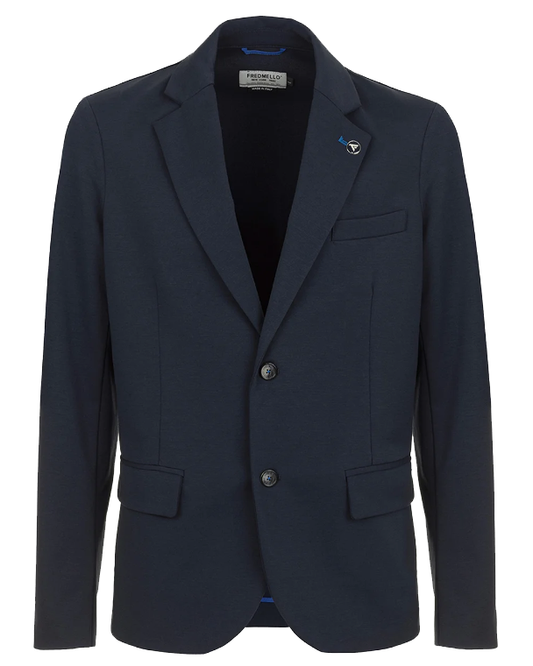 Elegant Cotton Blend Two-Button Jacket