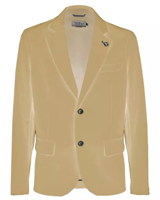 Elegant Beige Cotton Blend Jacket