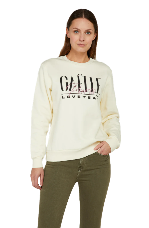 Chic Contrasting Logo Crewneck Sweater