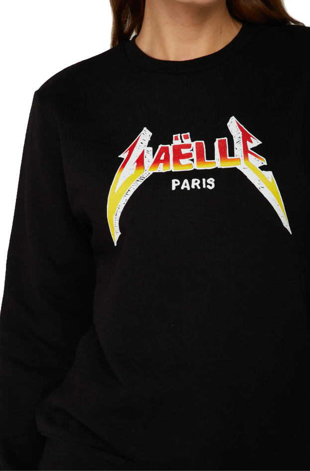 Metal Band Logo Cotton Crewneck Sweatshirt