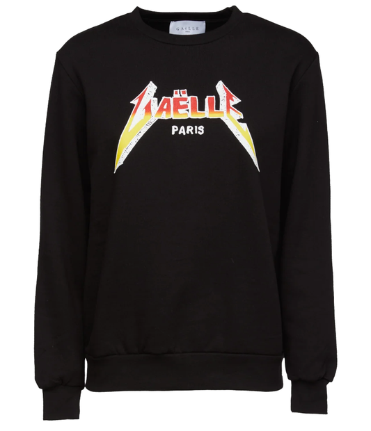 Metal Band Logo Cotton Crewneck Sweatshirt