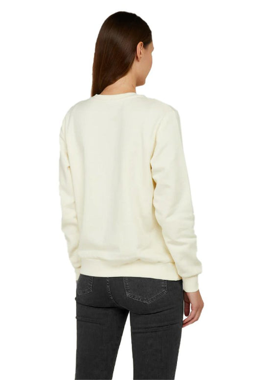 Chic White Crewneck Metal Logo Sweatshirt