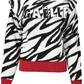 Zebra Chic Acrylic Blend Sweater With Red Trims