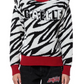 Zebra Chic Acrylic Blend Sweater With Red Trims