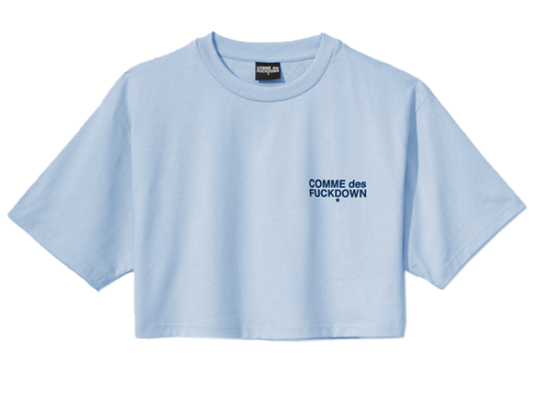 Chic Light Blue Logo Graphic Tee