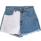 Edgy Denim Shorts with Abstract Print