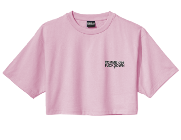 Graphic Print Logo Tee in Pink