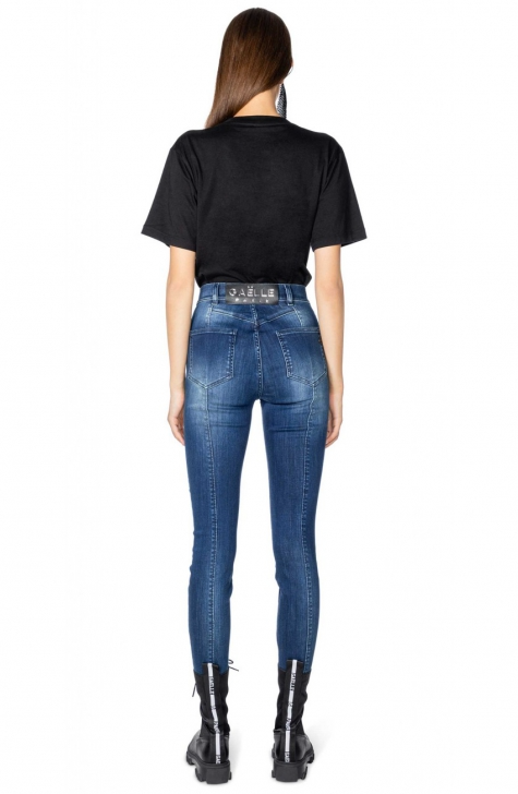 High-Waist Super Skinny Velvety Patch Jeans