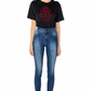 High-Waist Super Skinny Velvety Patch Jeans
