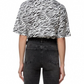 Chic Black Frayed Ankle Cut Jeans