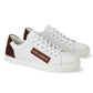 Elegant White Calfskin Sneakers with Suede Detail