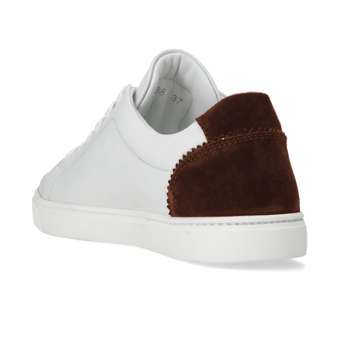 Elegant White Calfskin Sneakers with Suede Detail