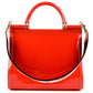 Elegant Red Sicily Shoulder Bag with Gold-Tone Accents