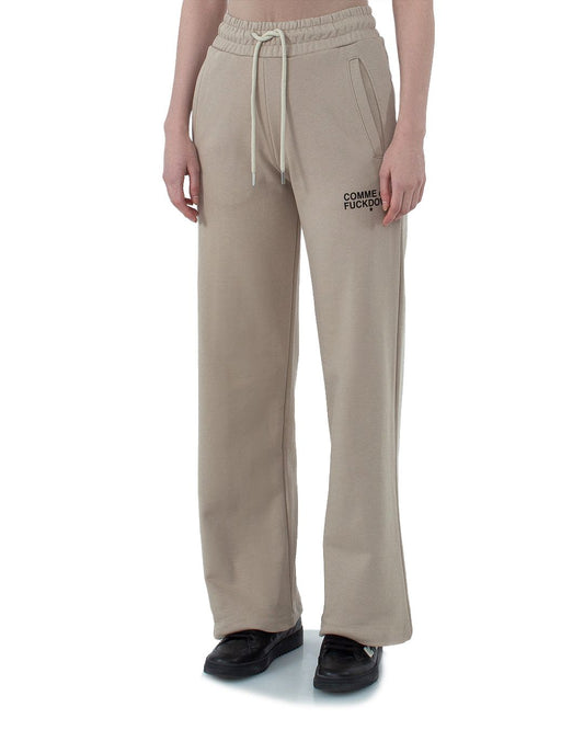 Elegant Beige Cotton Sweatpants