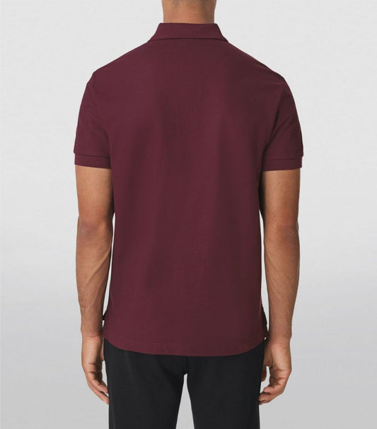 Maroon Cotton Embroidered Logo Polo Shirt