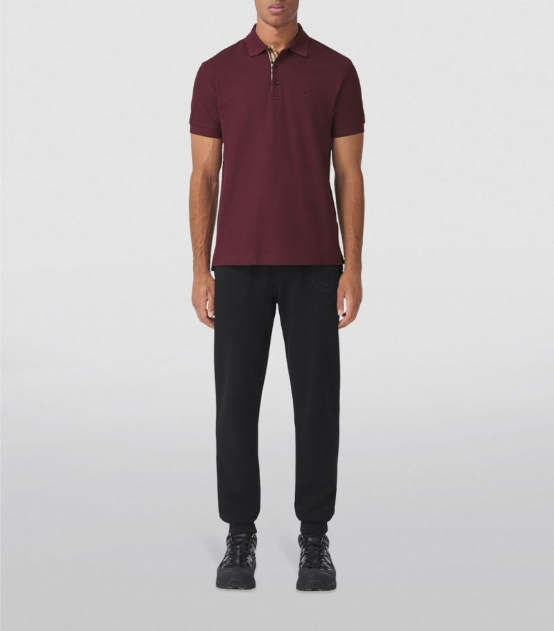 Maroon Cotton Embroidered Logo Polo Shirt