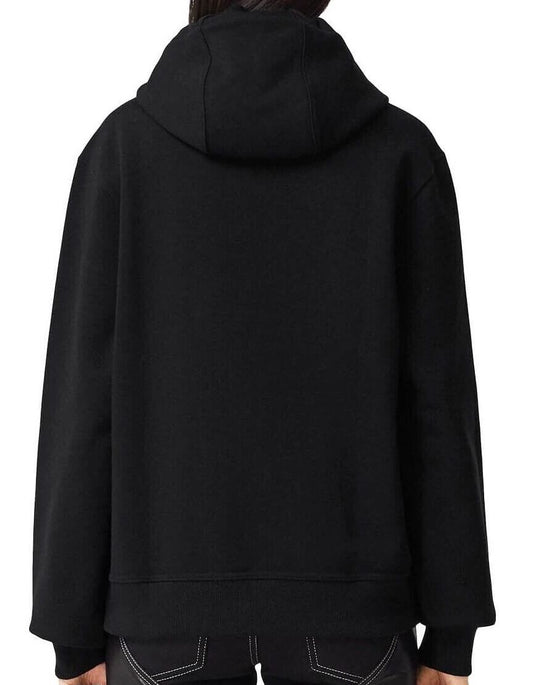 Graphic Logo Black Sweatshirt with Elastic Cuffs