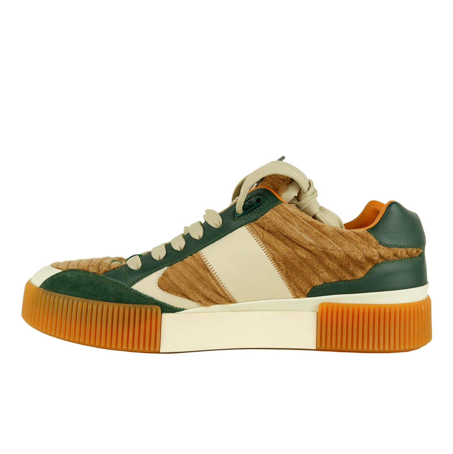 Luxe Green & White Calfskin Sneakers