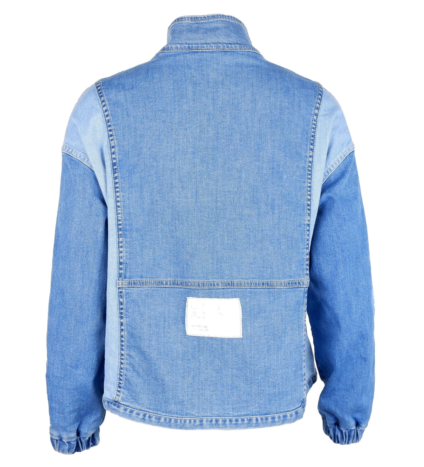 Chic Denim Snap Button Jacket with Elastic Cuffs