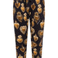 Gold Heart Print Cotton Joggers