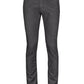 Elegant Gray Denim with Brown Leather Accent