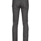 Elegant Gray Denim with Brown Leather Accent