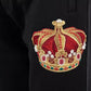 Embroidered Crown Sport Pants - Elegant Black