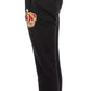 Embroidered Crown Sport Pants - Elegant Black